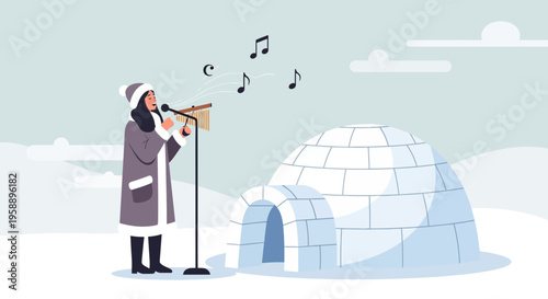 Arctic Musician Serenades Snowbound Dwelling With Melodious Performance