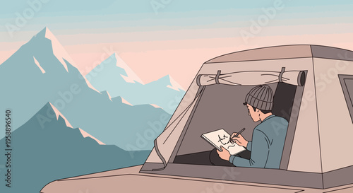 Artist Captures Mountain Majesty From Cozy Tent Refuge