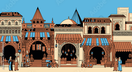 Vibrant Middle Eastern Marketplace Architecture