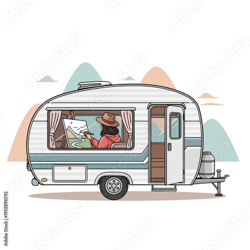 Artist Captures Scenic Views While Living Nomadically In Vintage Camper