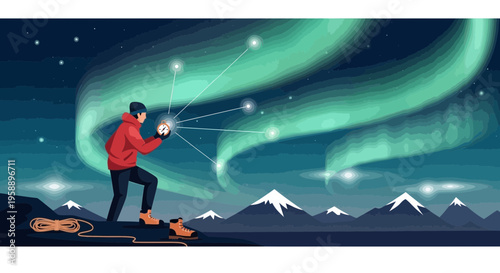 Astral Navigation Under The Aurora Borealis