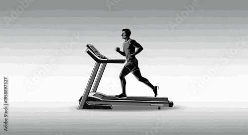 Athlete Training On Modern Treadmill Machine During Indoor Exercise Session