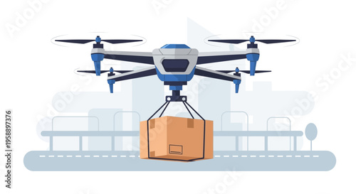 Autonomous Drone Delivery of Package in Modern Cityscape