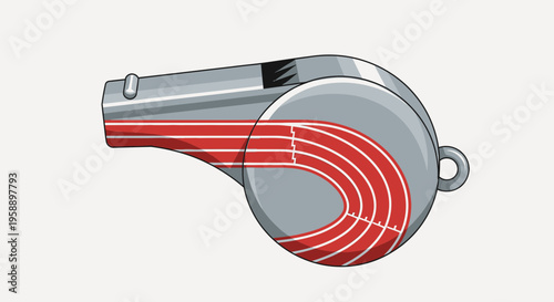 Athletic Whistle With Integrated Track Lines Symbolizing Competition