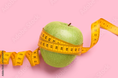 Fresh apple with yellow mea...