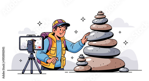 Blogger Creates Zen Stack While Filming Content For Online Audience