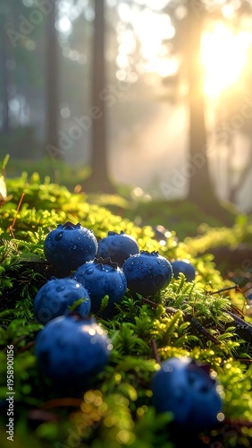 fresh blueberries on the ground