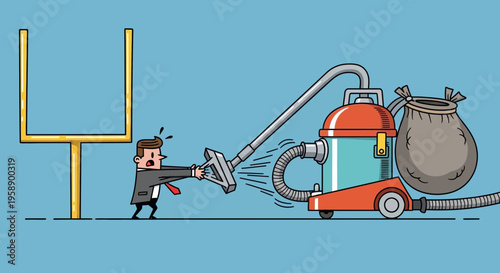 Business Goal Vacuumed Up By Employee