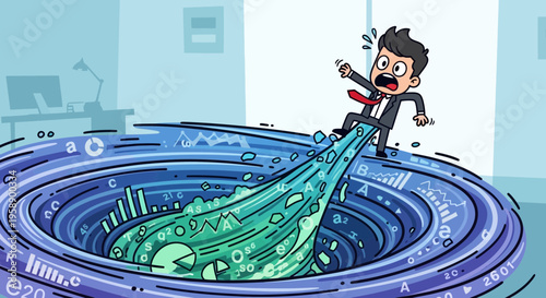 Business Executive Sucked Into Financial Data Vortex Danger