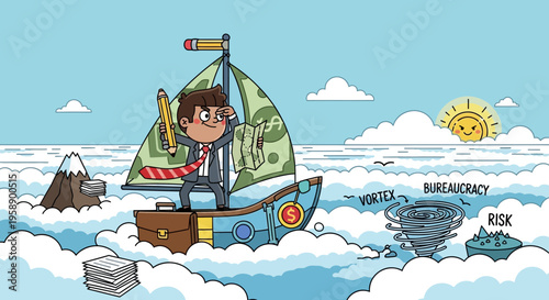 Business Navigator Charting Course Through Financial Seas