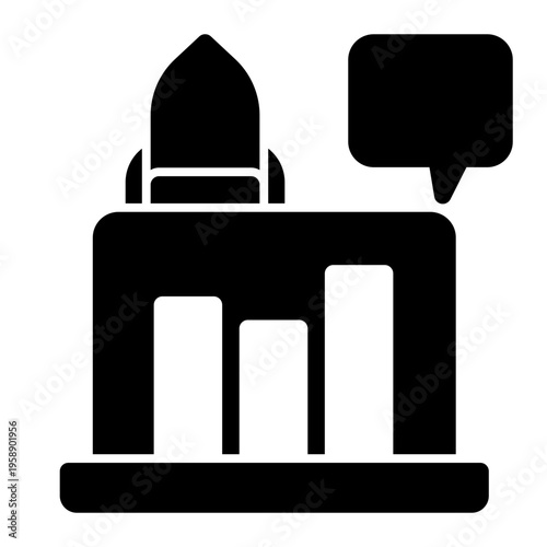 Business Launch Presentation Performance icon from the Digital Business icon collection (Glyph Style)