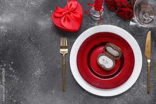 Table setting for Valentine...