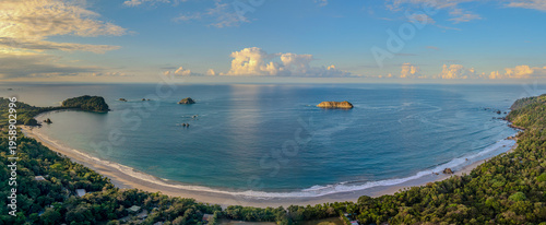 Fotografie Aerial drone panorama of Manuel Antonio National Park, Costa Rica, with Espadill