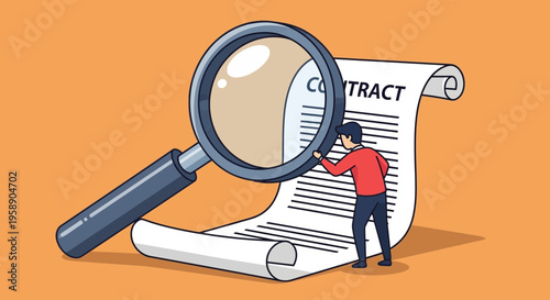 Careful Examination Of Legal Document Under Magnification