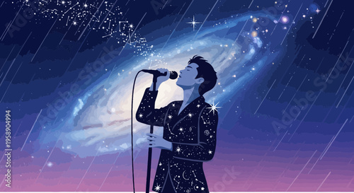 Celestial Performer Singing Amongst The Stars