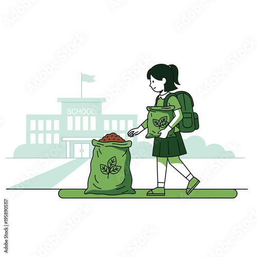 Child Backpack School Garden Planting Organic Soil Supplies Outdoor Learning