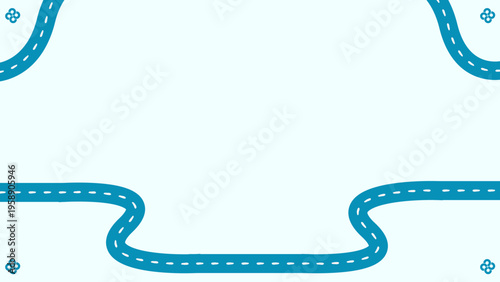 Editable turquoise label frame template with stitched border and curved shape on light blue background for product packaging badge banner tag sticker coupon and sale promotion design