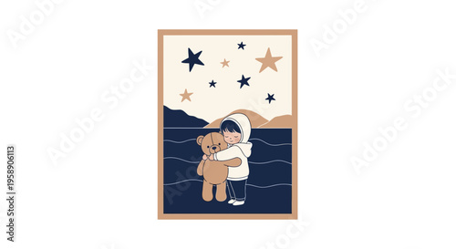 Childhood Dreams And Comforting Companionship Under Starlit Skies