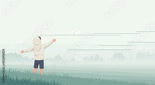 Childhood Dreams Taking Flight With Paper Airplane Adventures Outdoors