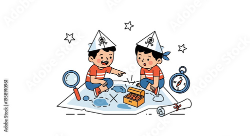 Children Embark On An Exciting Treasure Hunt Adventure