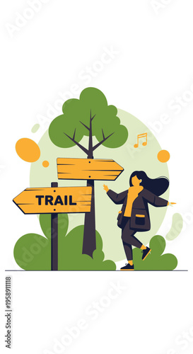 Choosing A Scenic Path For Adventure And Exploration Outdoor Signpost