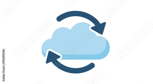 Cloud Syncing Arrows Icon Graphic Design Represents Data Transfer