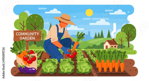 Community Garden Harvest Fresh Produce Healthy Living Farming