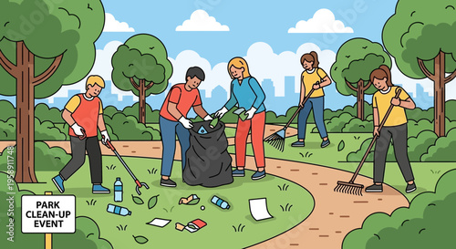 Community Park Clean Up Event Volunteers Gather To Restore Natural Beauty