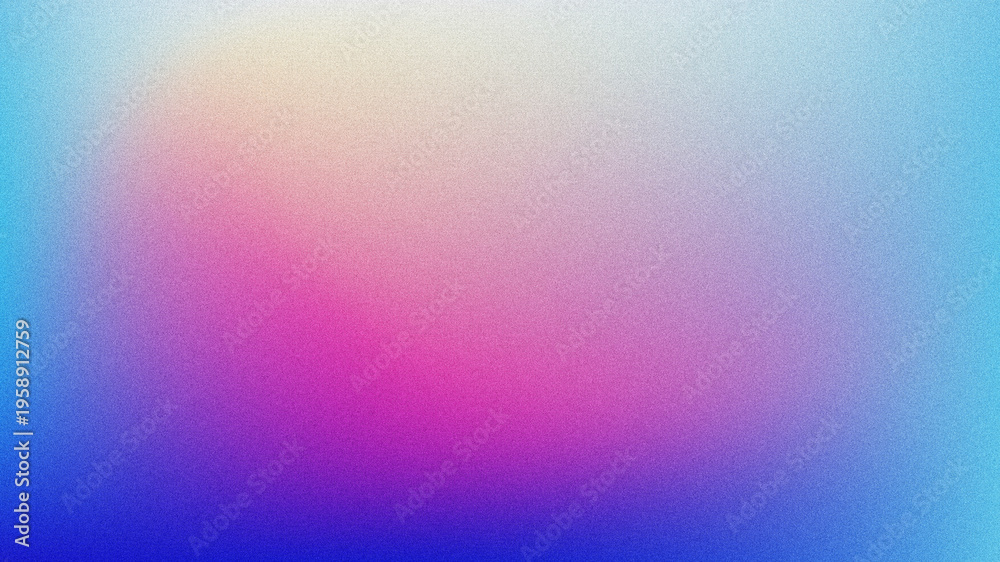 Fototapeta premium A soft gradient abstract background with grainy noise texture, blending pastel pink, purple, and light blue hues.