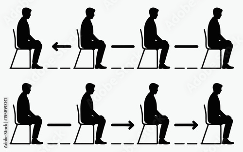 Man sitting on chair and sliding to side.