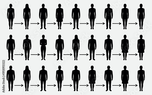 Vector illustration of people networking and connecting.