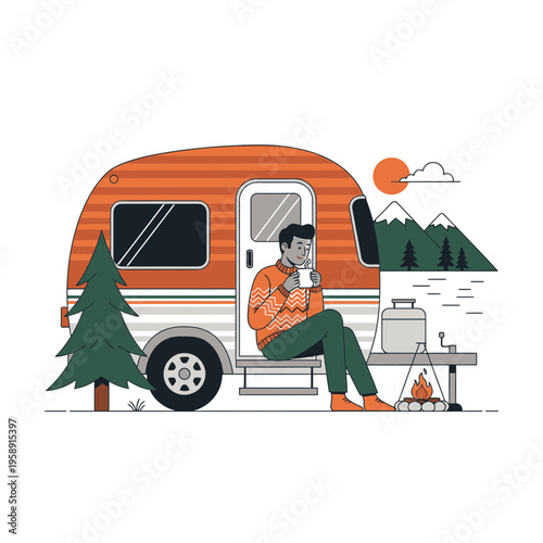 Cozy Camper Life Outdoor Adventure And Serene Mountain Getaway