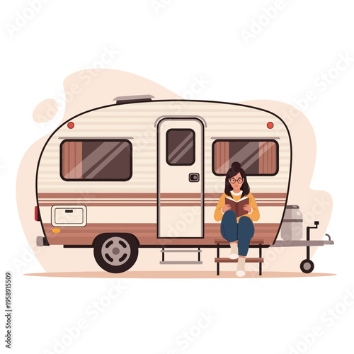 Cozy Camper Van Reading Nook Serene Outdoor Escape