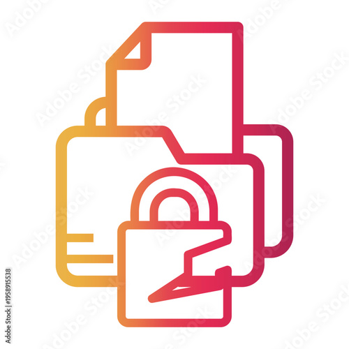 data breach Line Gradient Icon
