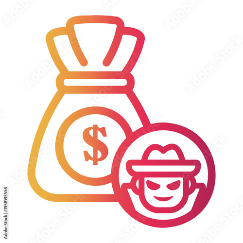 fraud Line Gradient Icon