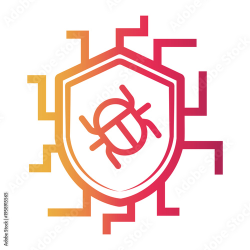 cyber threat detection Line Gradient Icon