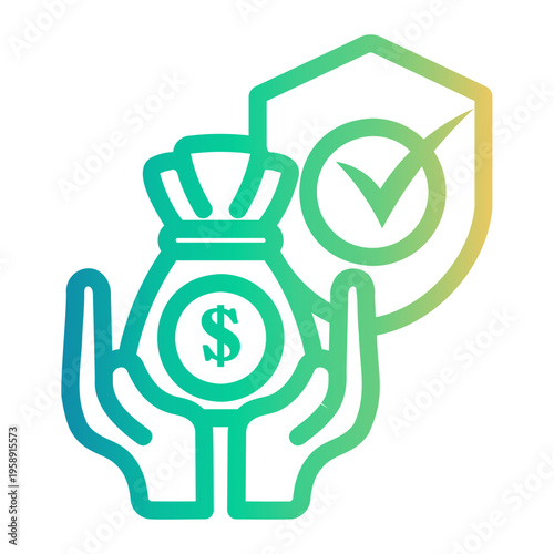 money Line Gradient Icon