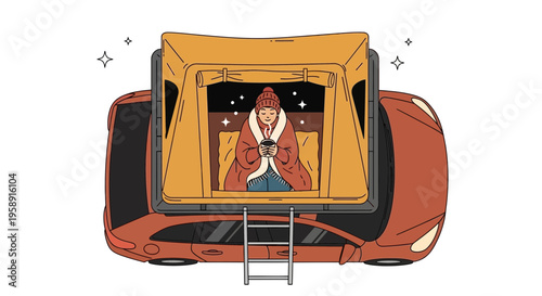 Cozy Car Tent Adventure Under Starry Skies For Outdoor Enthusiasts