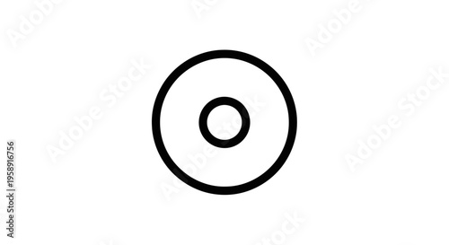 Black concentric circles icon on white background with bars