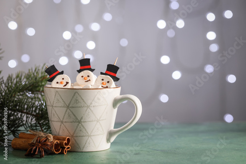 Cup of hot chocolate with s...