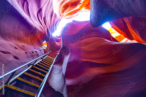 Ladder Entrance Inside Lower Antelope Canyon on Navajo Nation Arizona