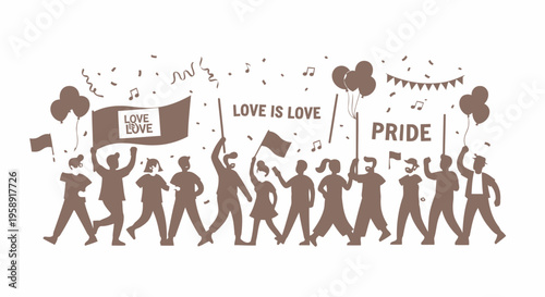 Diverse group of people celebrating pride.