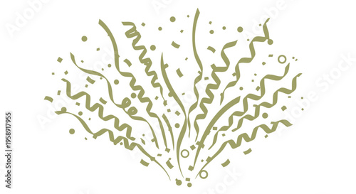 Green algae aquatic plant illustration.