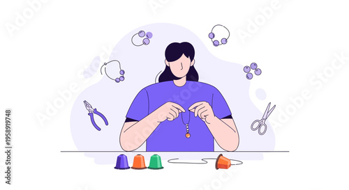 Creative Artisan Crafting Delicate Necklaces And Bracelets With Tools