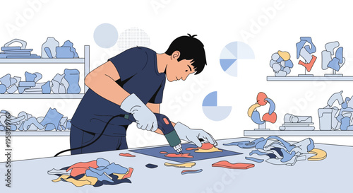 Creative Artisan Sculpting Modern Art Pieces With Precision Tool