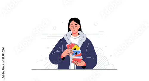 Creative Choices And Possibilities Presented By A Young Person Holding Colorful Cards