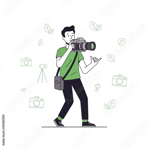 Creative Photographer Capturing Moments With Professional Camera