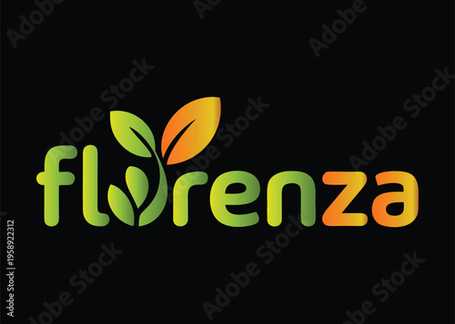 Bright Floral Logo with Yellow Accent on Dark Background