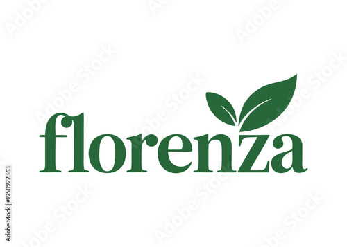 Florenza  Clean Minimal Floral Logo for Natural Lifestyle Branding