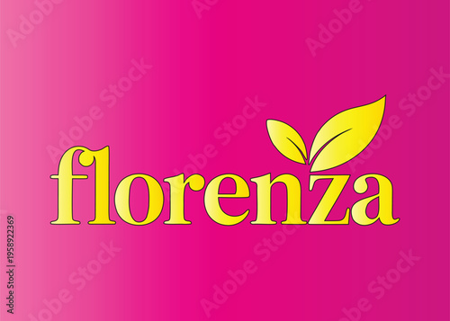 Florenza Wordmark Logo with Leaves